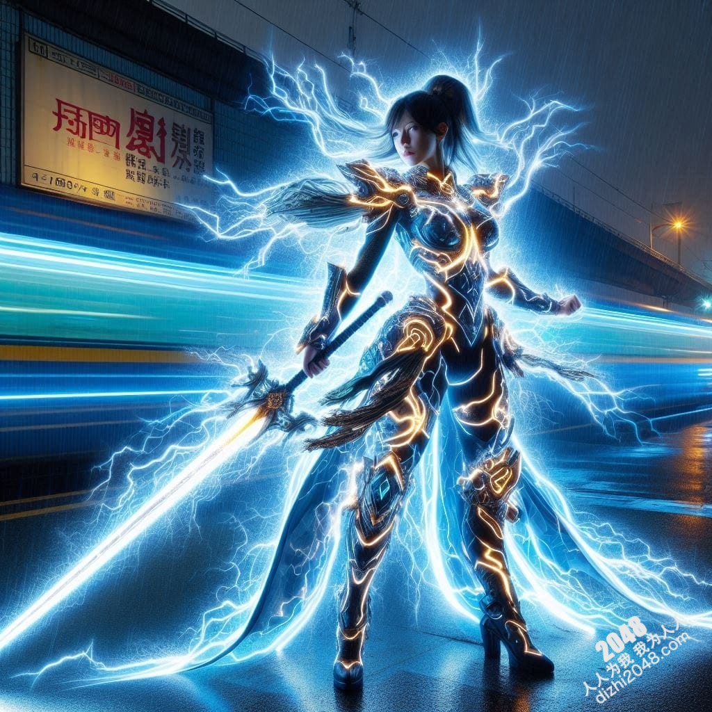 雷电女战神：雨夜霓虹下的致命诱惑