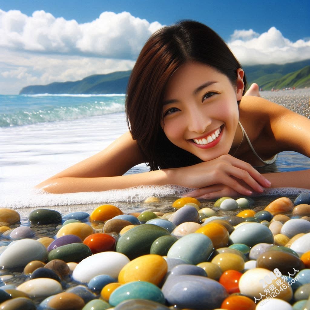 台湾鹅卵石海岸的性感尤物：2048女神的夏日写真，极致诱惑，让人窒息的美丽(2)