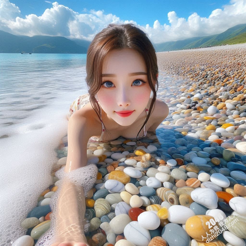 台湾鹅卵石海岸的性感尤物：2048女神的夏日写真，极致诱惑，让人窒息的美丽(16)