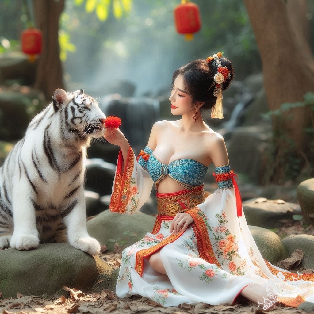 丛林仙子与白虎的爱恋：美女与猛兽的禁忌之吻(14)