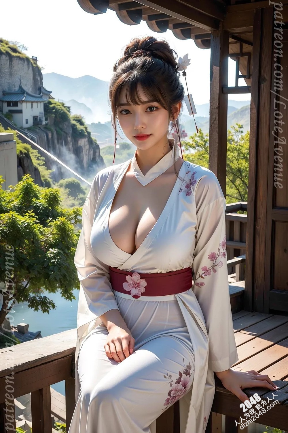 Rurina汉服写真：轻纱曼舞，酥胸半露，东方韵味撩人(8)