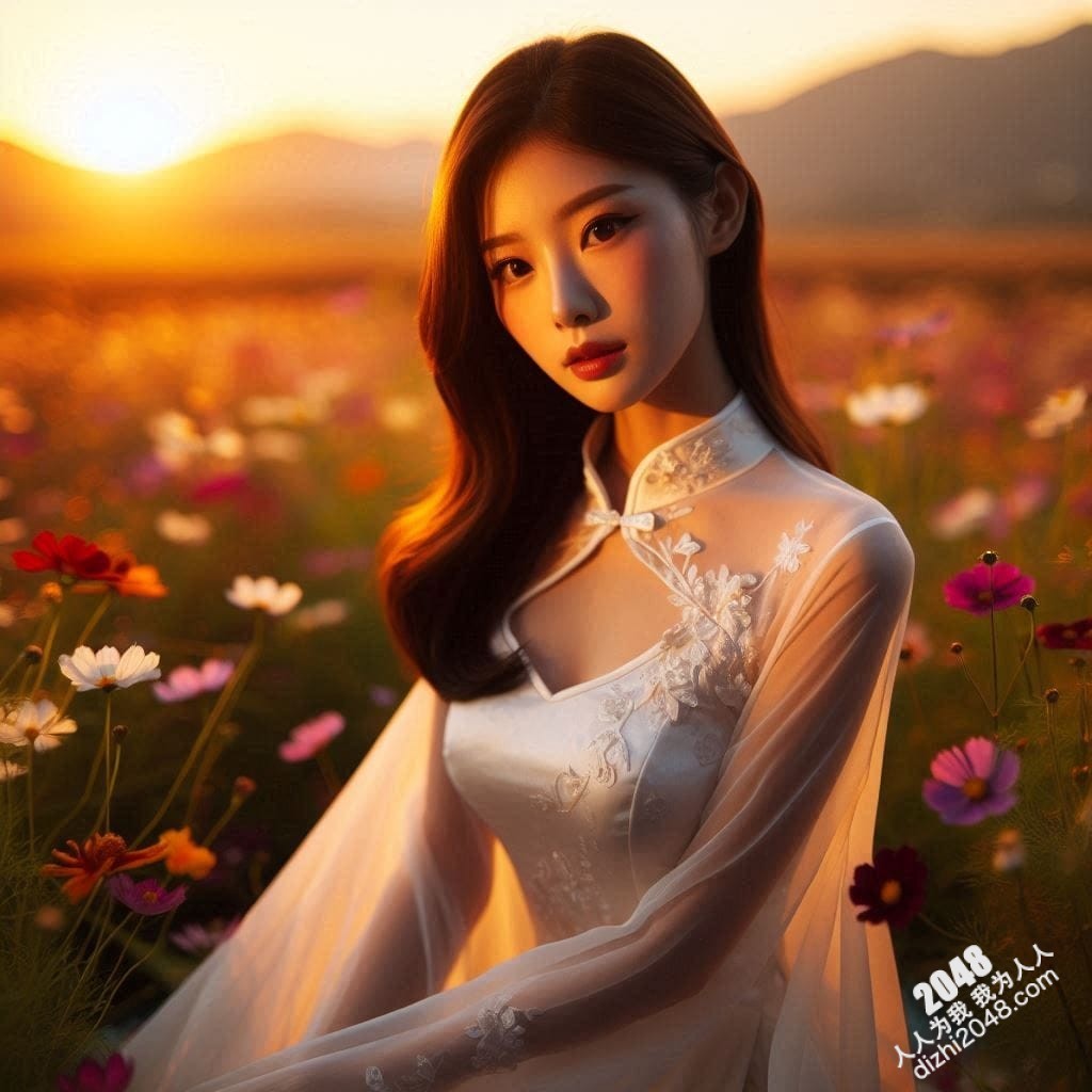 旗袍美女日落写真：夕阳下，她回眸一笑，倾国倾城(13)