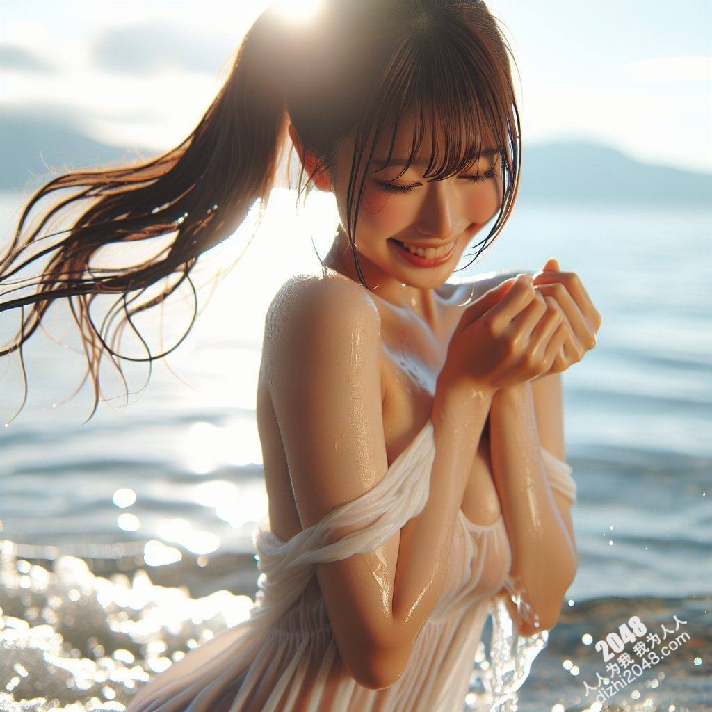 妹子海邊玩水(13)