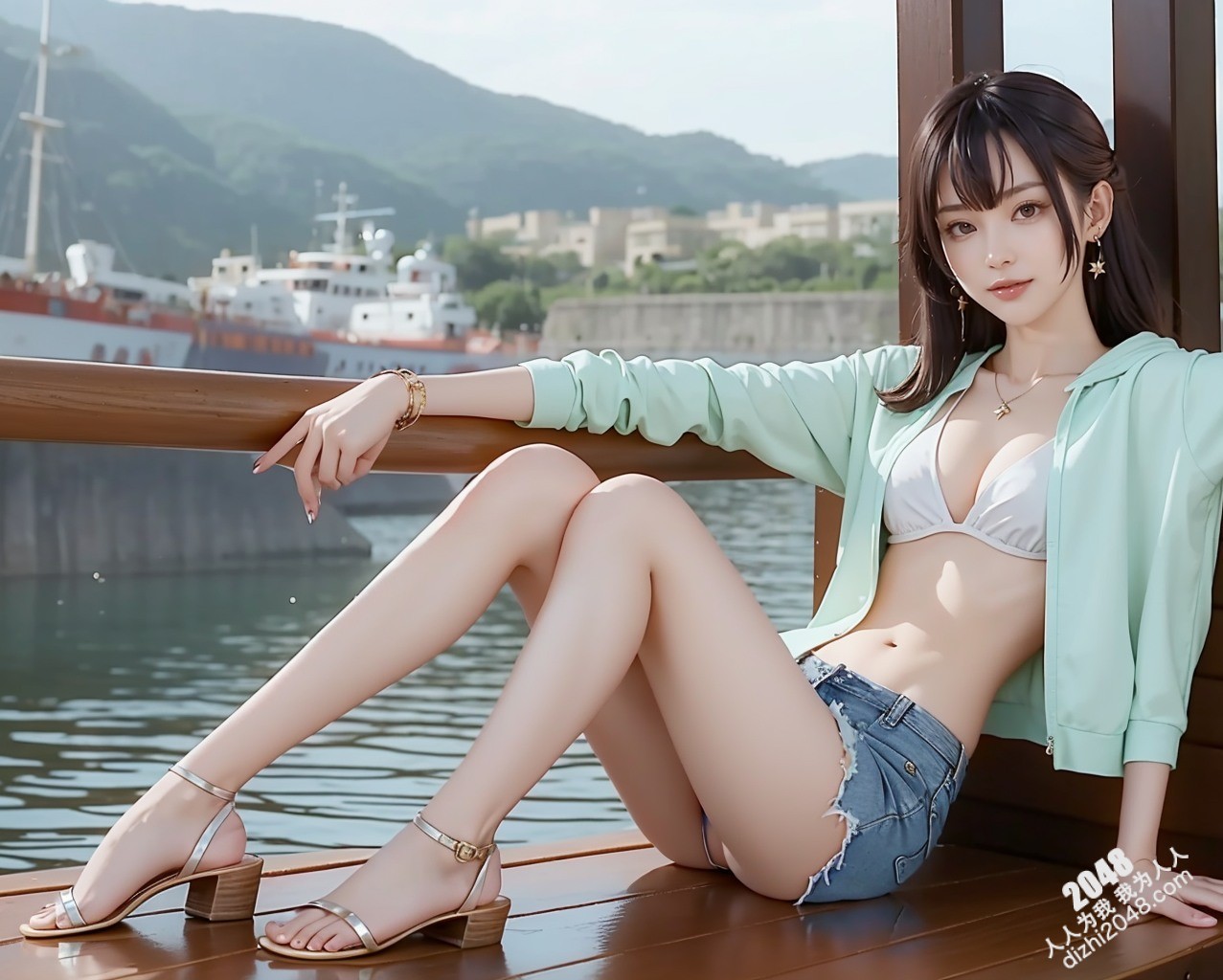 海边假日：少女的慵懒诱惑
