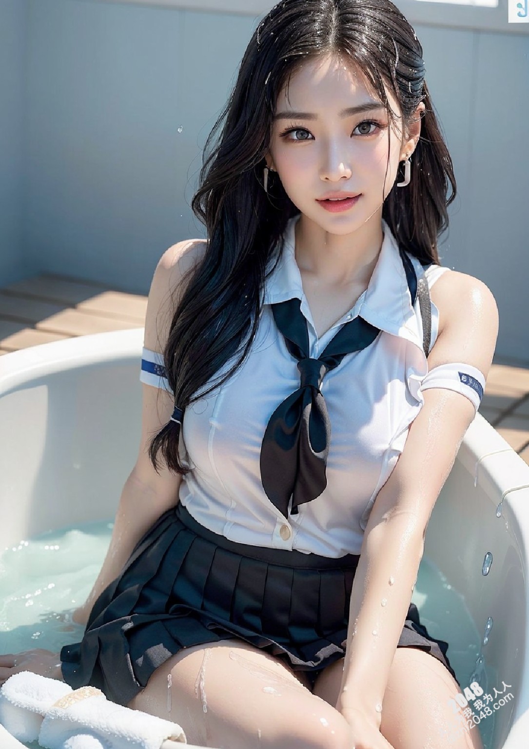 女孩在浴缸裡浴槽濕了(18)