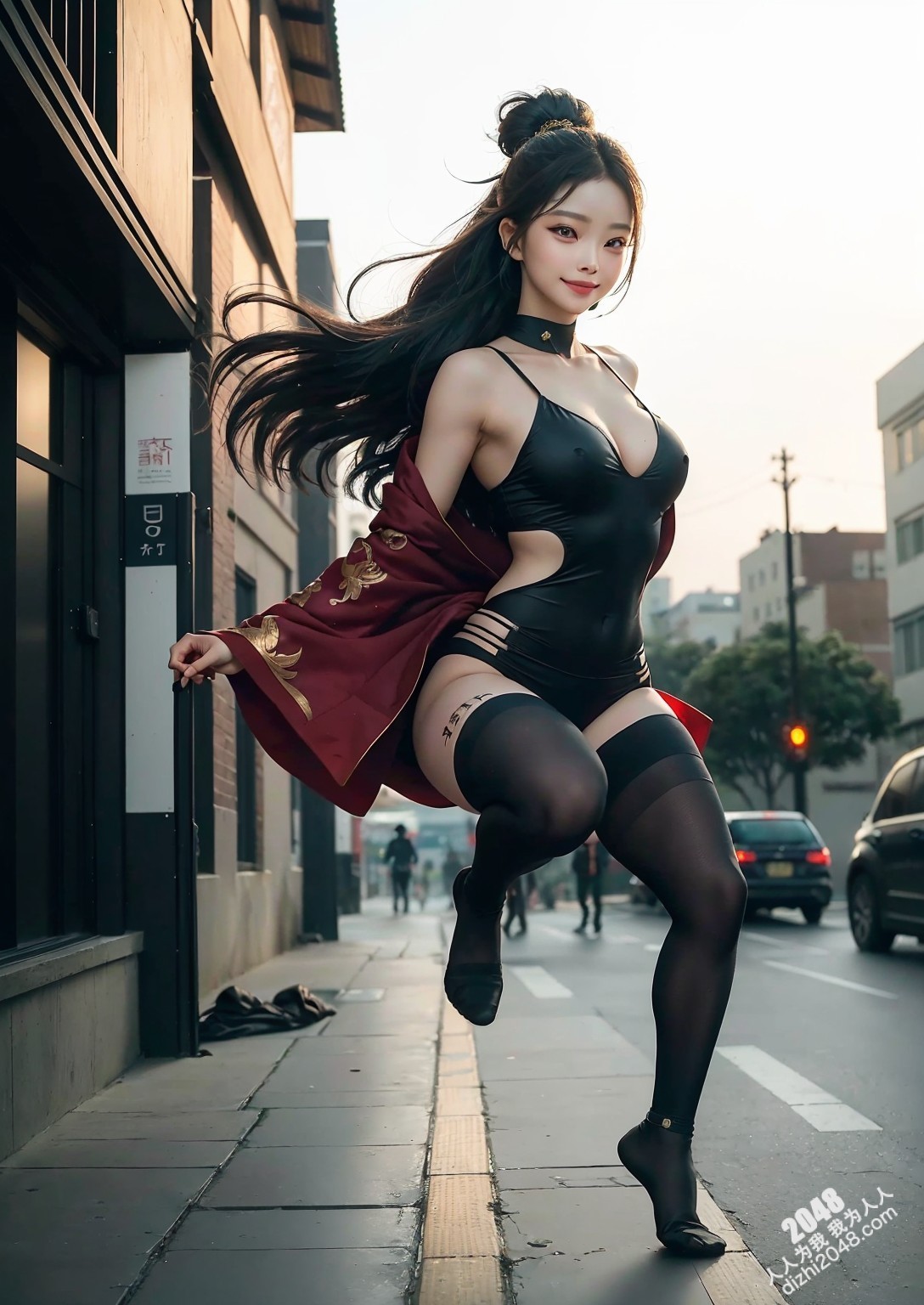 都市魅影：黑色紧身衣下的绝世尤物