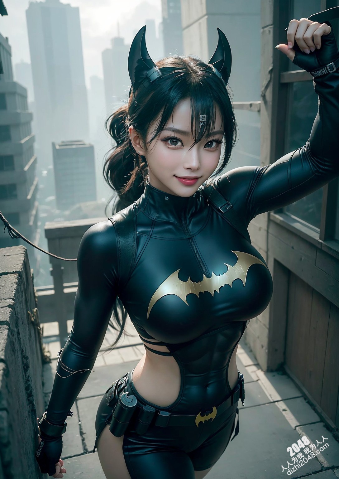 都市女战士：黑色紧身衣下的性感与力量，迷人的身体曲线，令人心跳加速的诱惑(5)