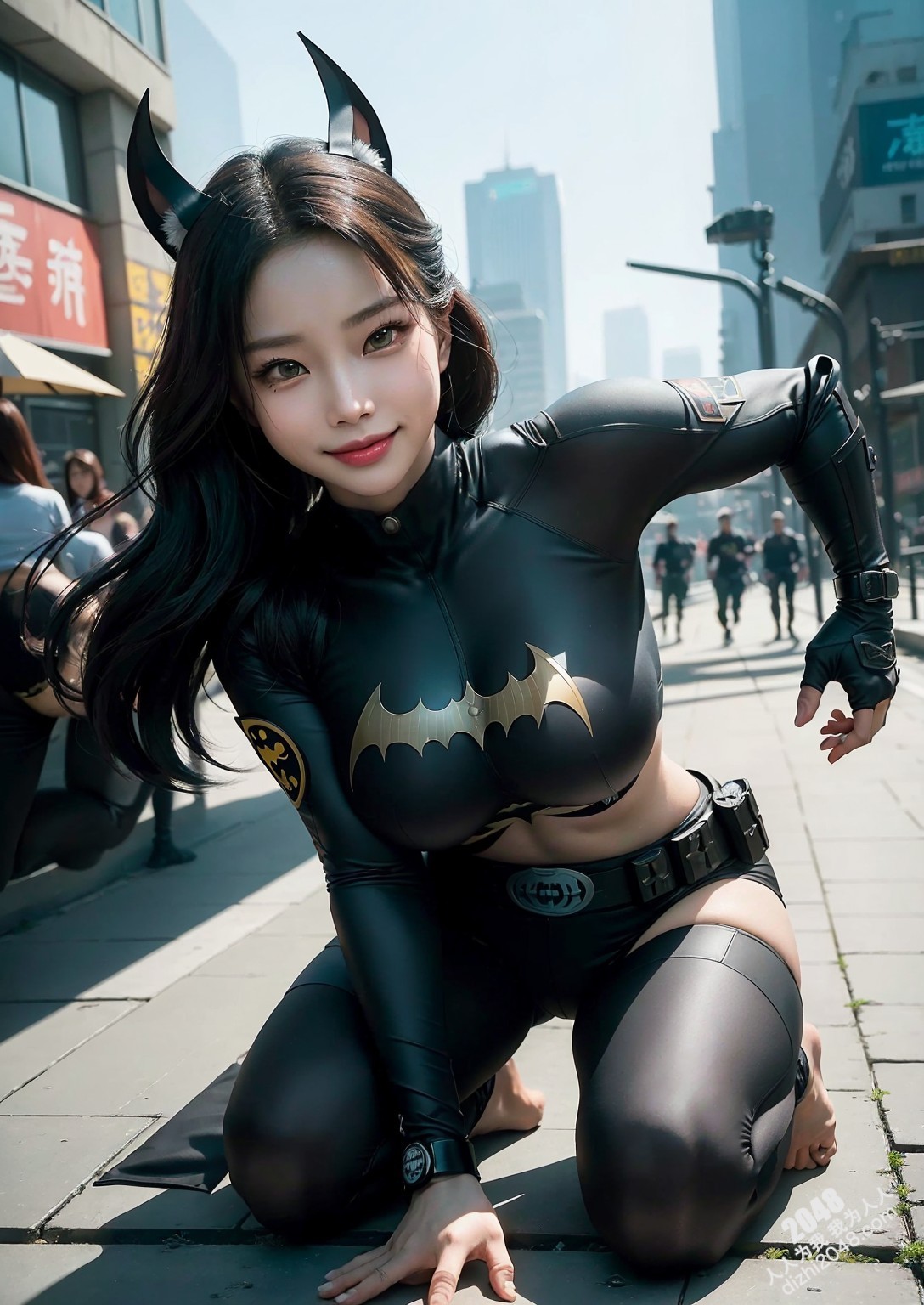 都市女战士：黑色紧身衣下的性感与力量，迷人的身体曲线，令人心跳加速的诱惑(6)