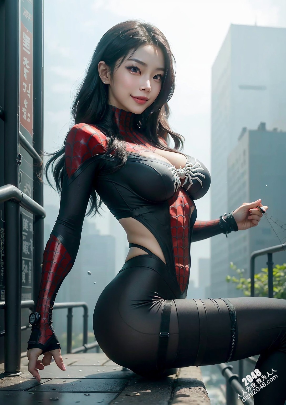 都市女战士：黑色紧身衣下的性感与力量，迷人的身体曲线，令人心跳加速的诱惑(37)