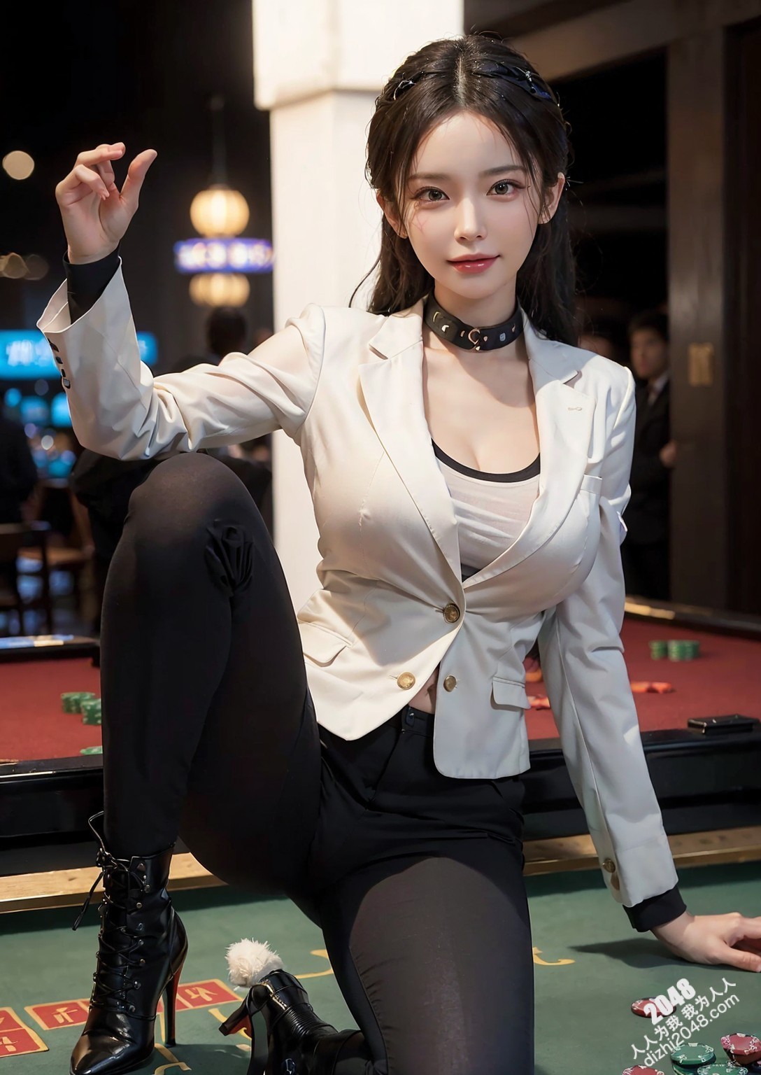 赌场女神的秘密：黑色皮衣下的致命诱惑(43)