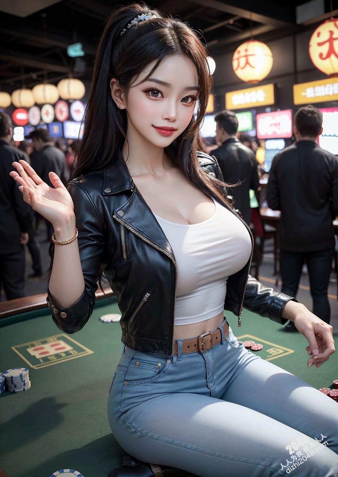 赌场女神的秘密：黑色皮衣下的致命诱惑(44)