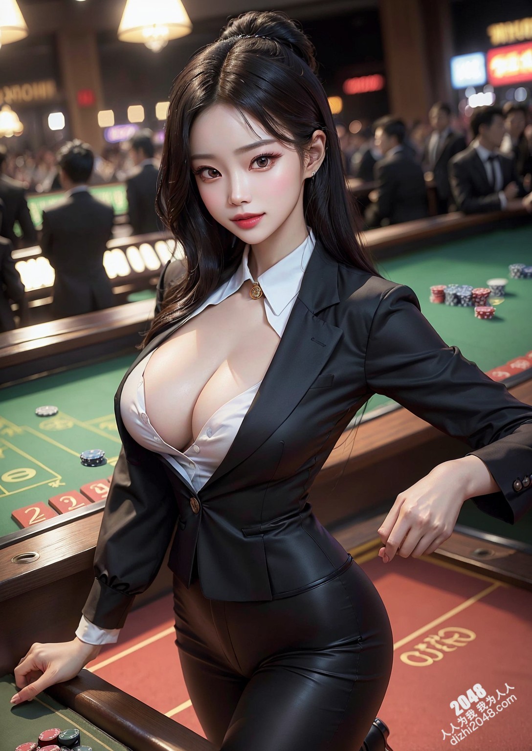赌场女神的秘密：黑色皮衣下的致命诱惑(45)
