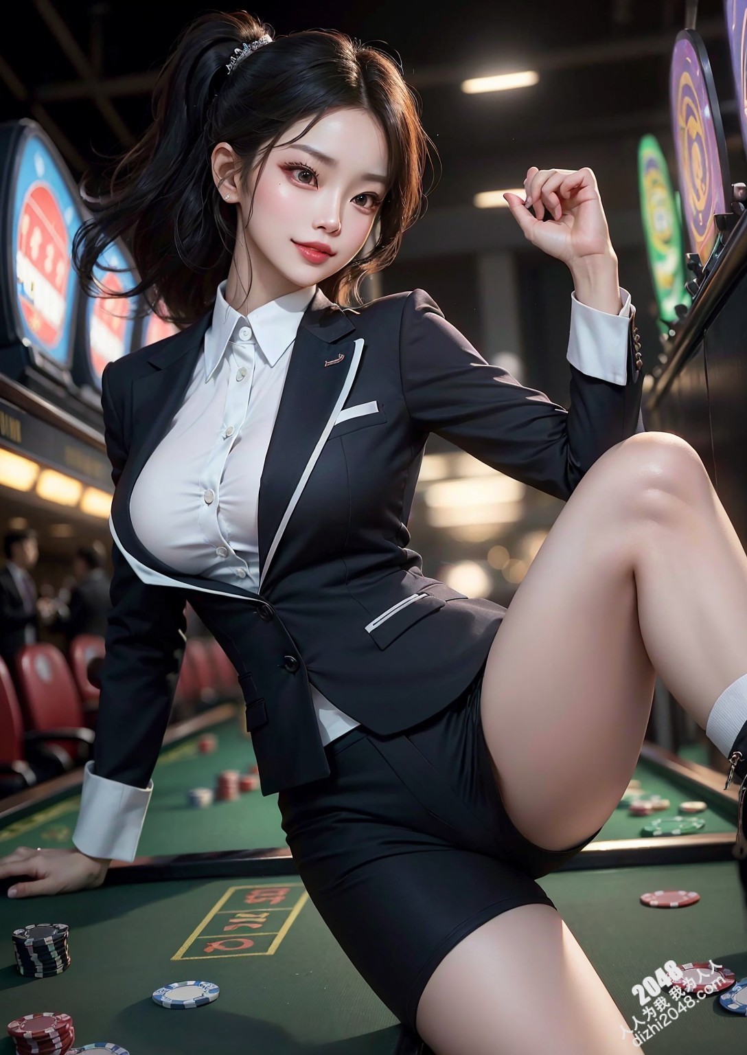 赌场女神的秘密：黑色皮衣下的致命诱惑(46)