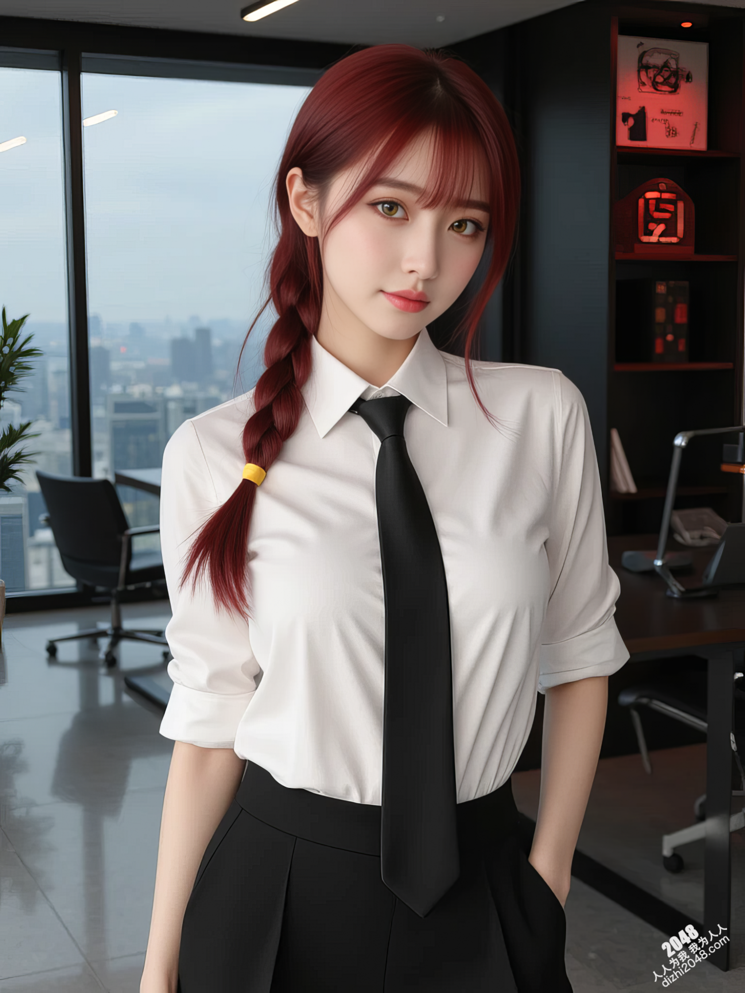 制服诱惑：妡憶 × 真紀真在东京的办公室里上演的秘密(4)