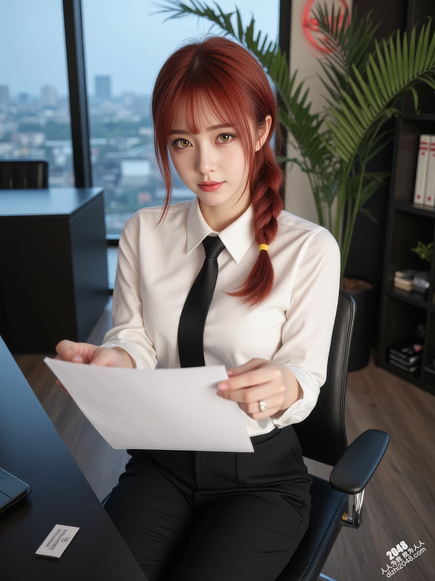 制服诱惑：妡憶 × 真紀真在东京的办公室里上演的秘密(9)