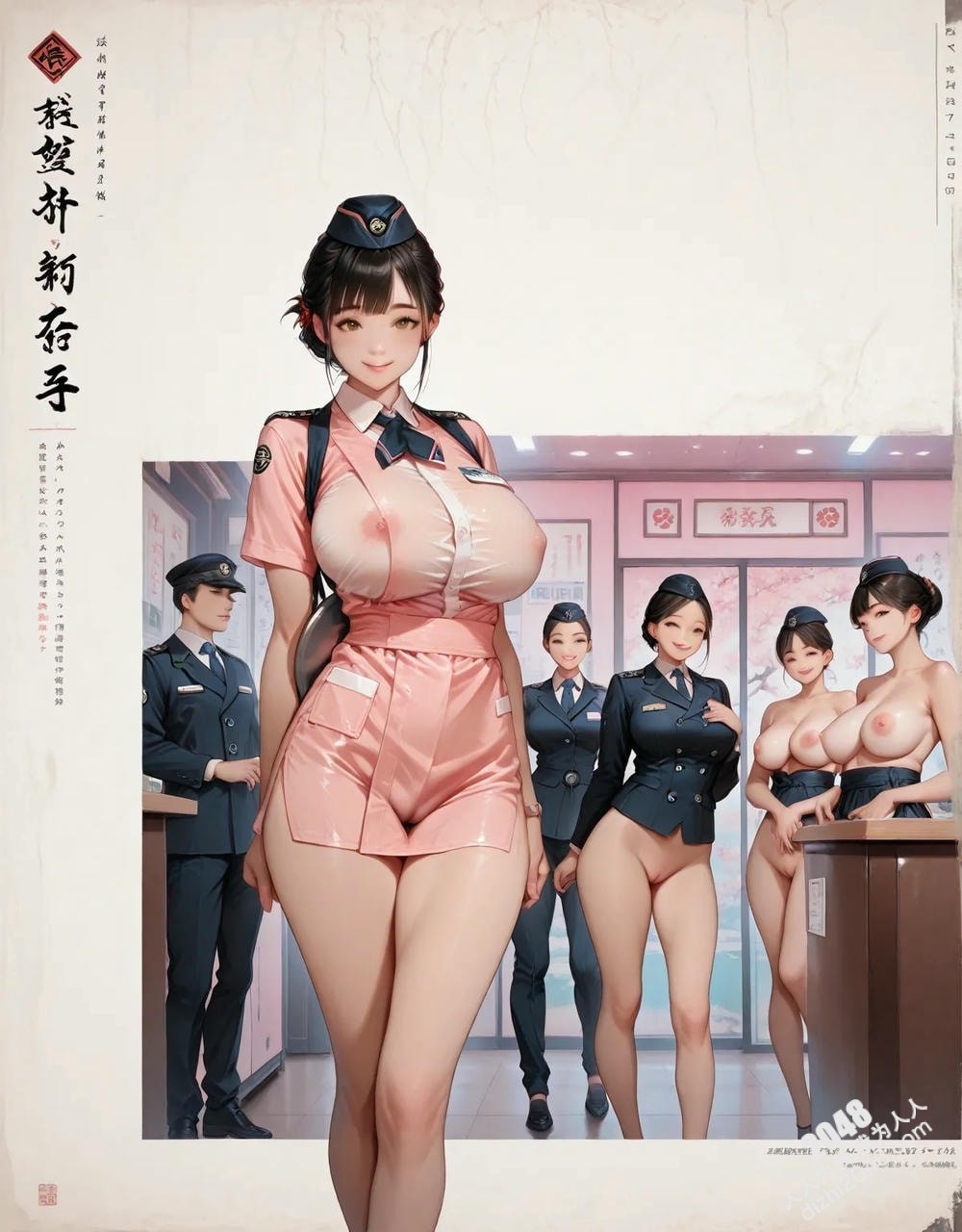 制服诱惑：机场候机厅的绝色空姐，曼妙身材若隐若现，撩人春光一览无余(38)