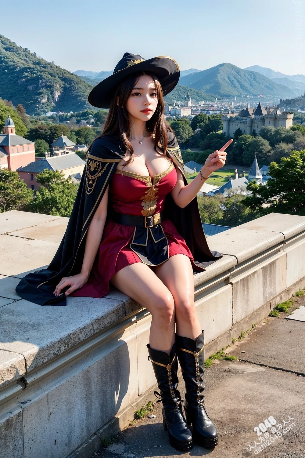 Rurina Megumin Cosplay写真：古堡魅影，极致诱惑