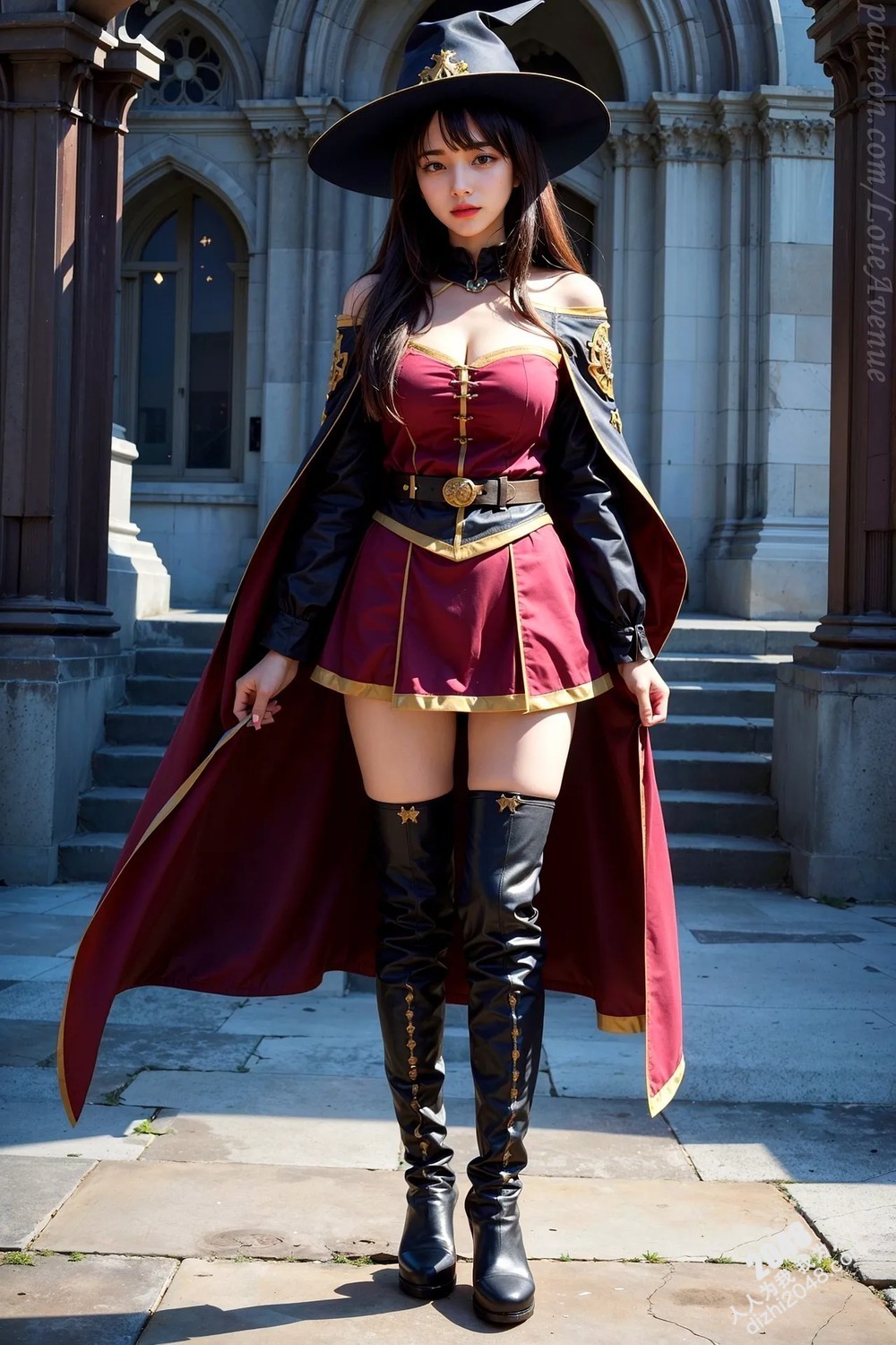 Rurina Megumin Cosplay写真：古堡魅影，极致诱惑(9)