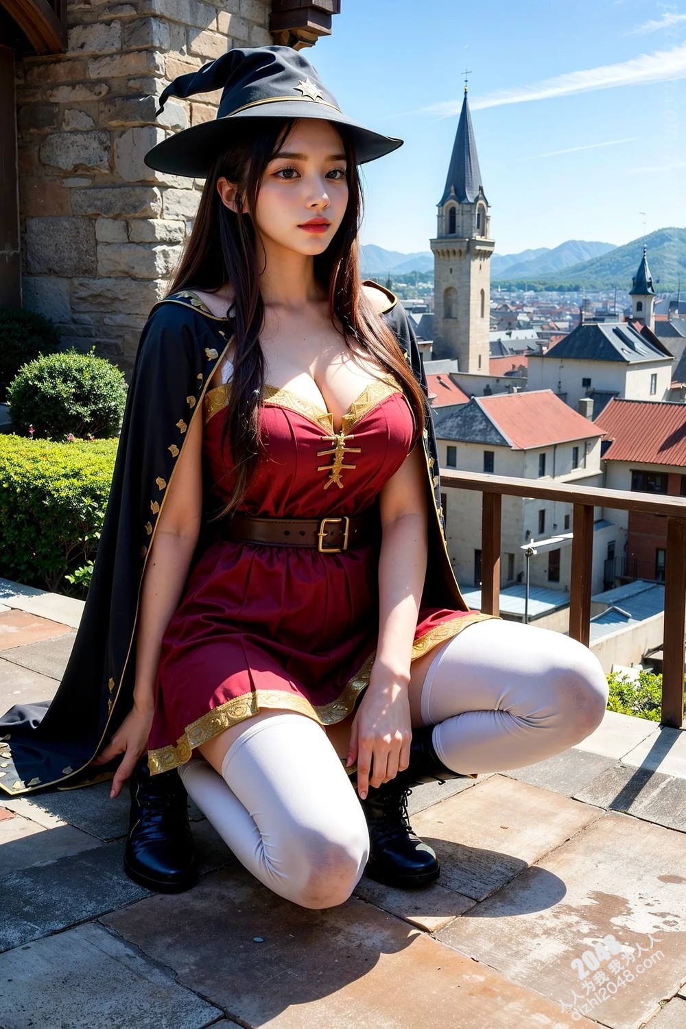 Rurina Megumin Cosplay写真：古堡魅影，极致诱惑(12)