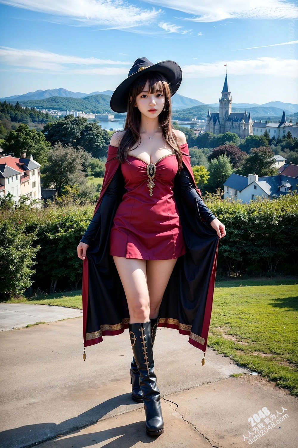 Rurina Megumin Cosplay写真：古堡魅影，极致诱惑(11)