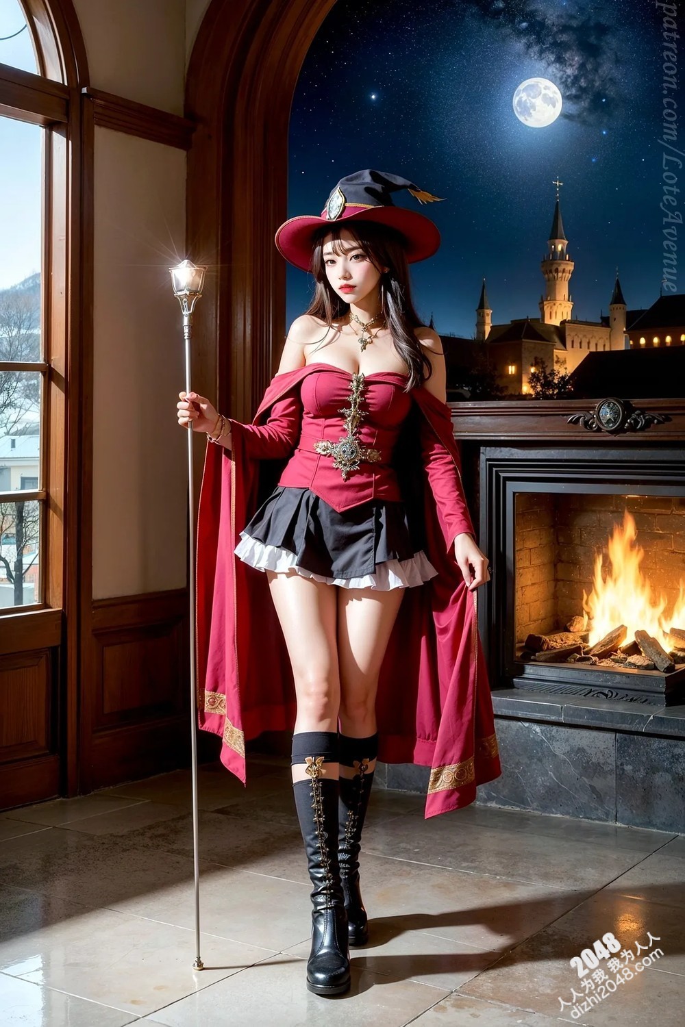 Rurina Megumin Cosplay写真：古堡魅影，极致诱惑(14)