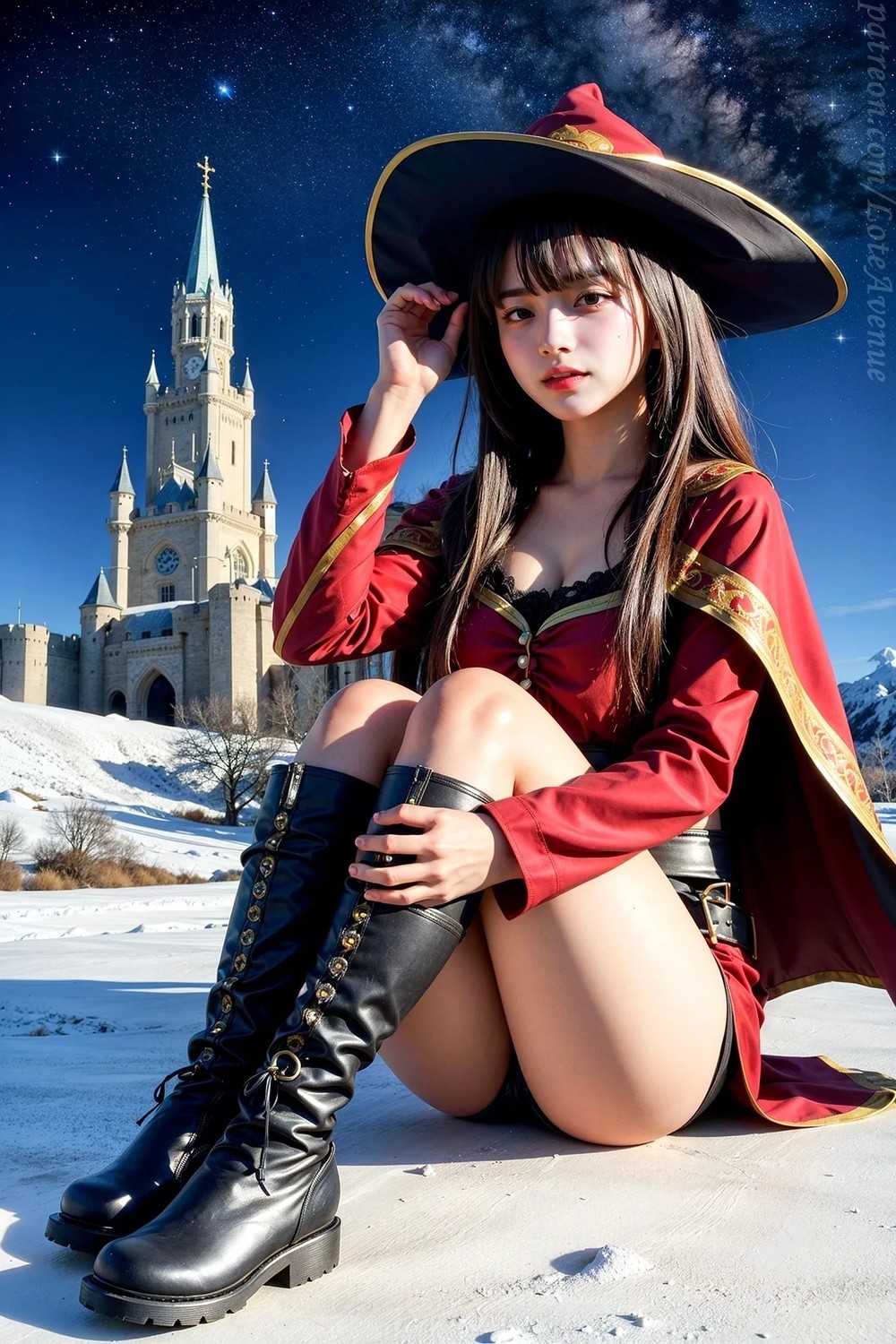 Rurina Megumin Cosplay写真：古堡魅影，极致诱惑(15)