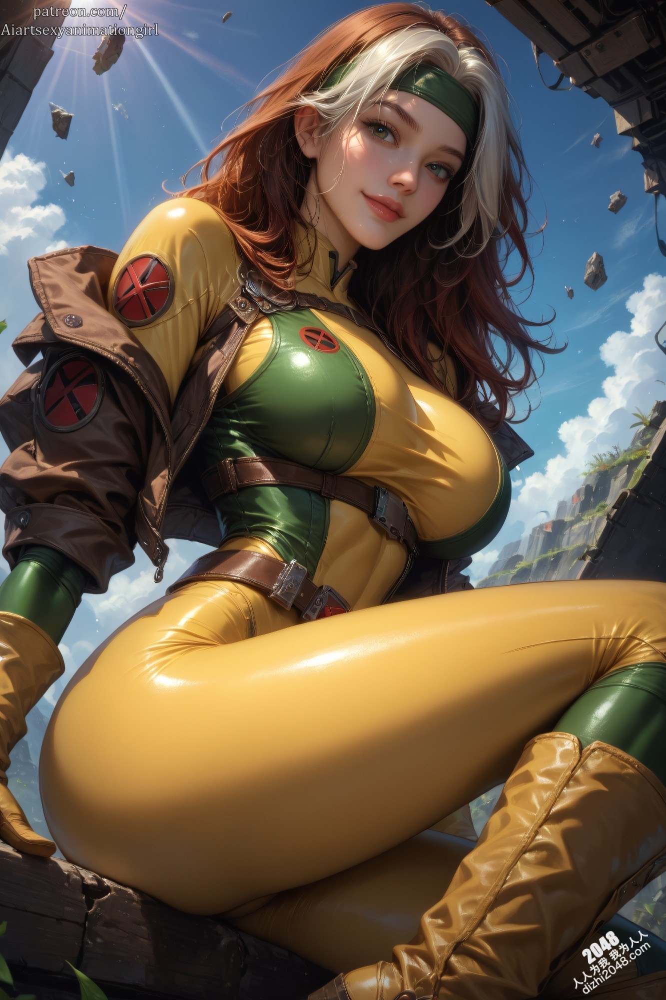 性感漫画女郎Rogue：诱人曲线与超能力的完美结合-Aiartsexyanimationgirl作品
