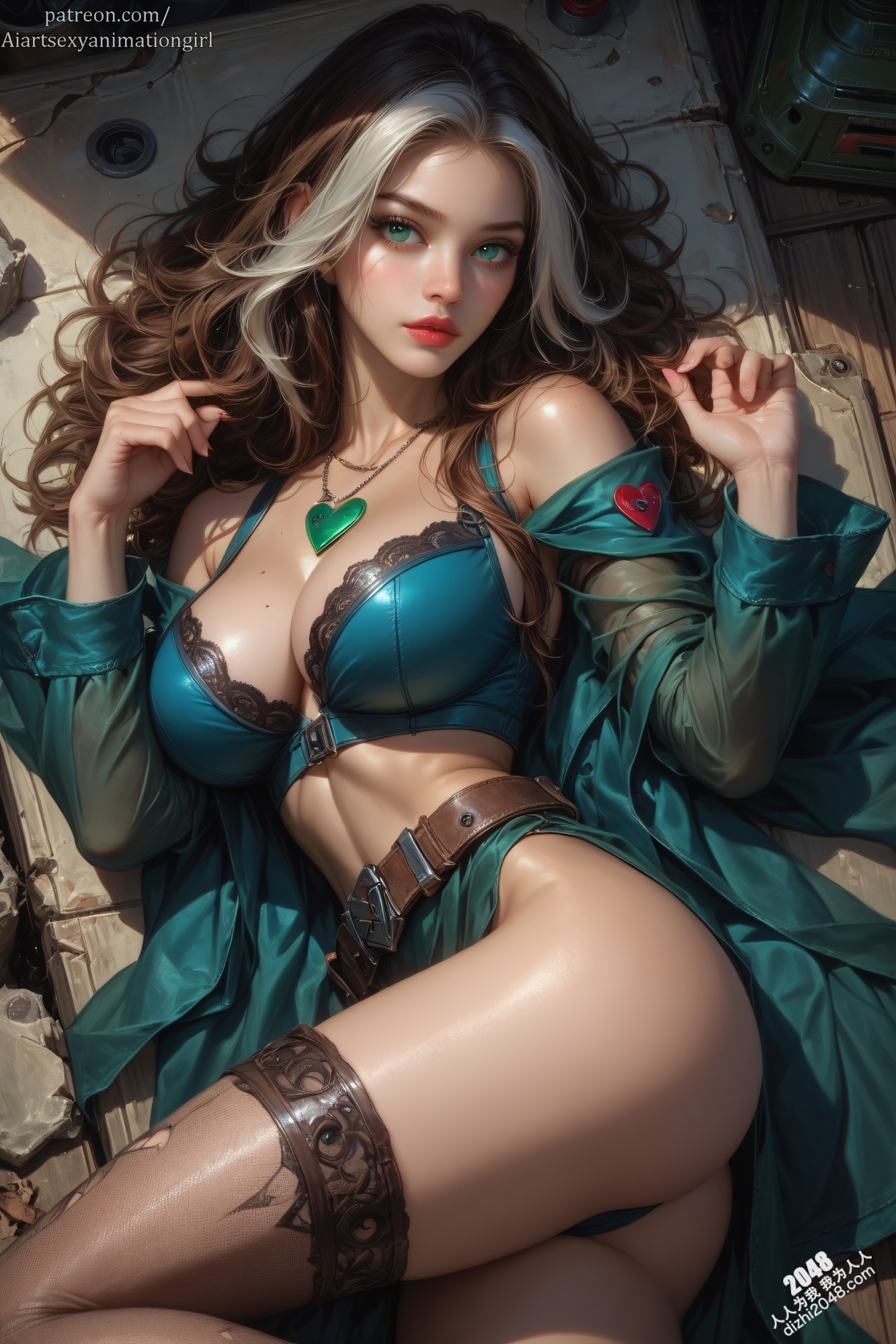 性感漫画女郎Rogue：诱人曲线与超能力的完美结合-Aiartsexyanimationgirl作品(3)