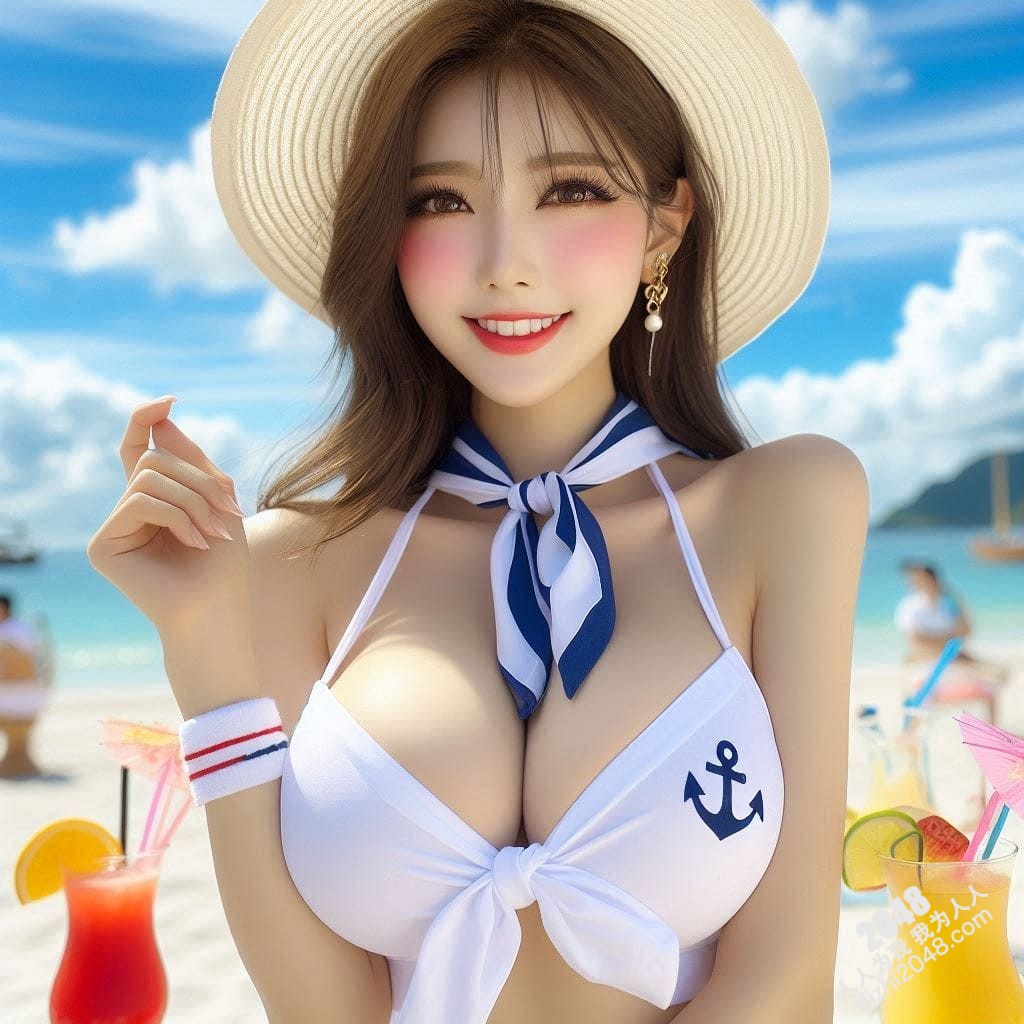 海滩尤物：水手服少女的夏日诱惑，性感透视，极致诱惑，令人窒息的曼妙身材，沙滩写真，比基尼写真(19)