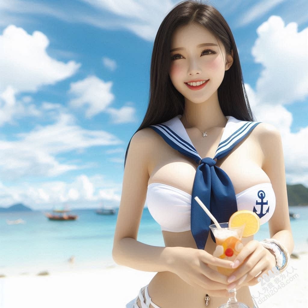 海滩尤物：水手服少女的夏日诱惑，性感透视，极致诱惑，令人窒息的曼妙身材，沙滩写真，比基尼写真(20)