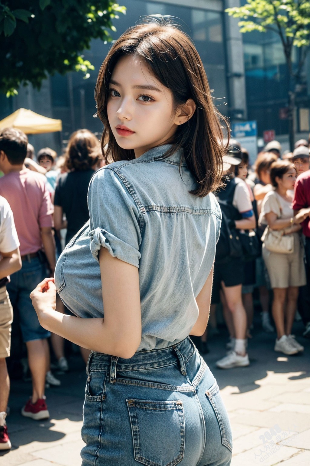 韩国街头邂逅：阳光下的曼妙曲线，令人心跳加速的盛夏记忆(16)
