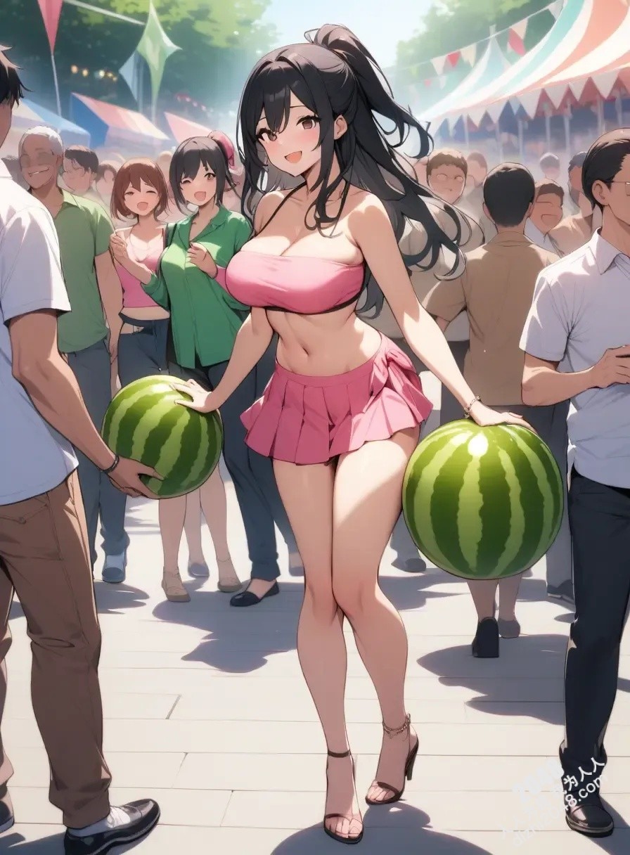 甜美女孩的夏日诱惑：西瓜嘉年华的火辣盛宴(19)
