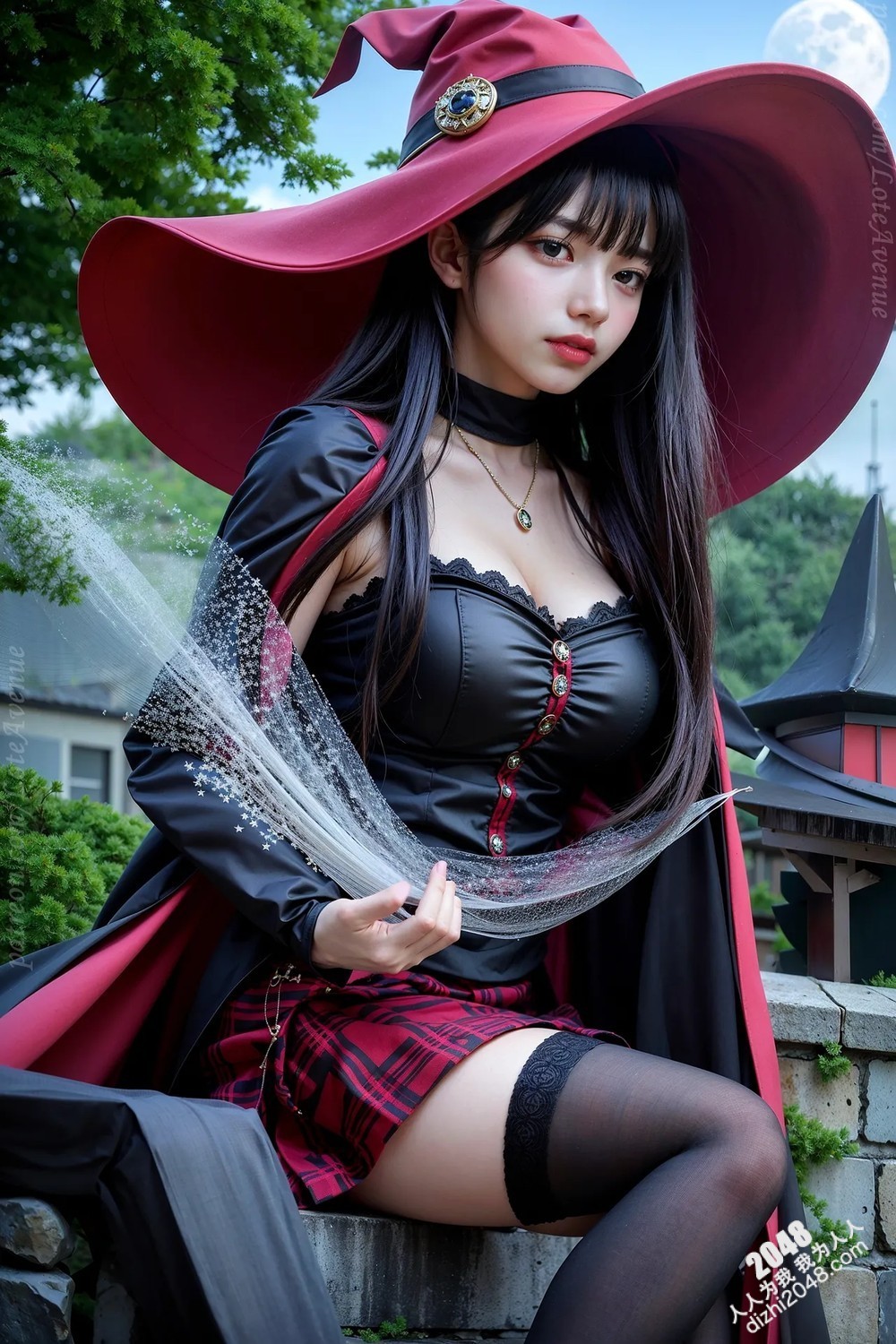 Rurina Megumin欧洲古堡魅惑写真：洛丽塔巫女制服诱惑，大胆展现完美身材，禁忌的魔法冒险之旅(23)