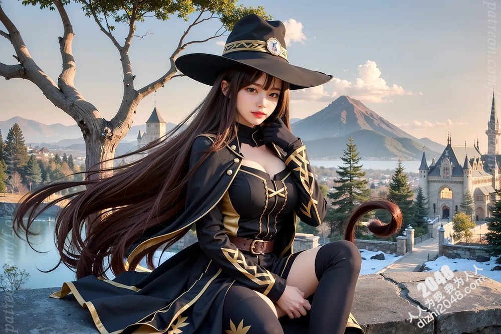 Rurina Megumin欧洲古堡魅惑写真：洛丽塔巫女制服诱惑，大胆展现完美身材，禁忌的魔法冒险之旅(28)