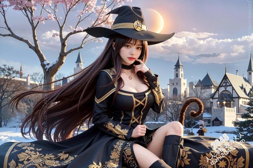 Rurina Megumin欧洲古堡魅惑写真：洛丽塔巫女制服诱惑，大胆展现完美身材，禁忌的魔法冒险之旅(40)