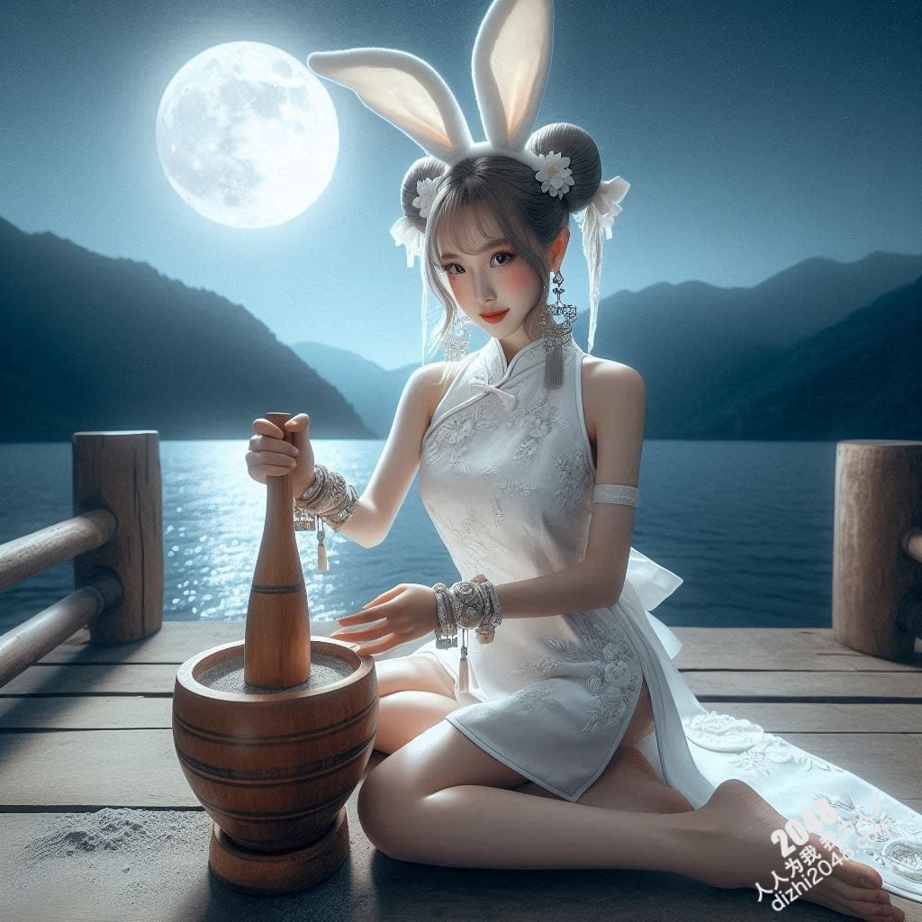 月宫兔耳少女：云端邂逅，月光轻抚(2)