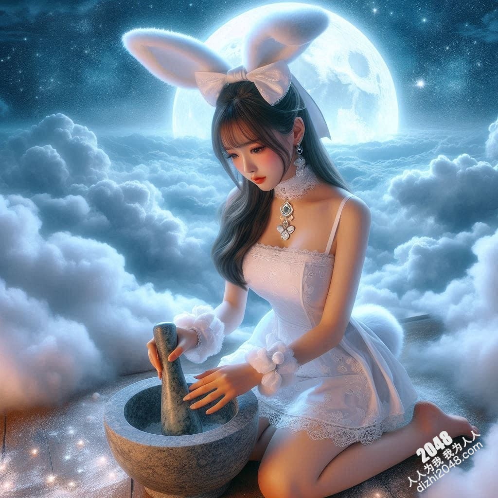 月宫兔耳少女：云端邂逅，月光轻抚(3)