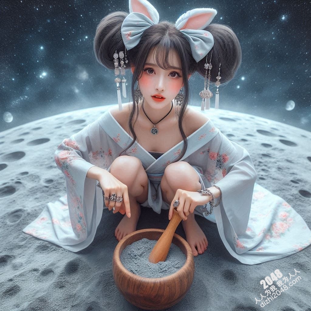 月宫兔耳少女：云端邂逅，月光轻抚(6)