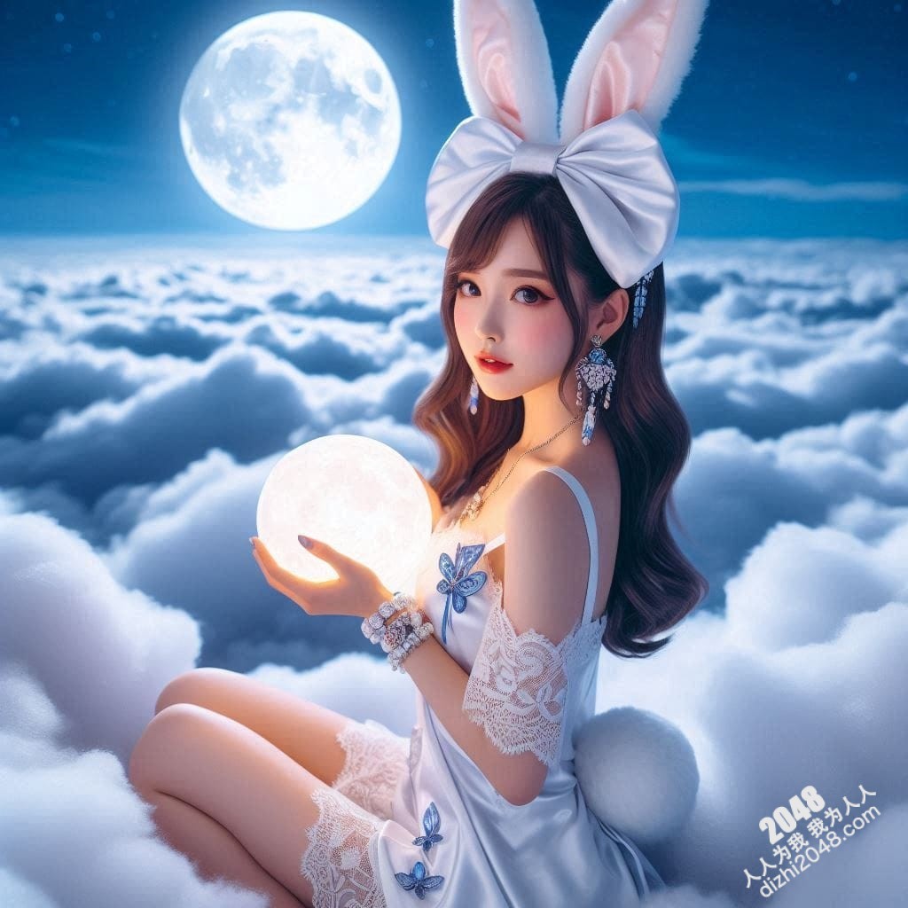 月宫兔耳少女：云端邂逅，月光轻抚(9)