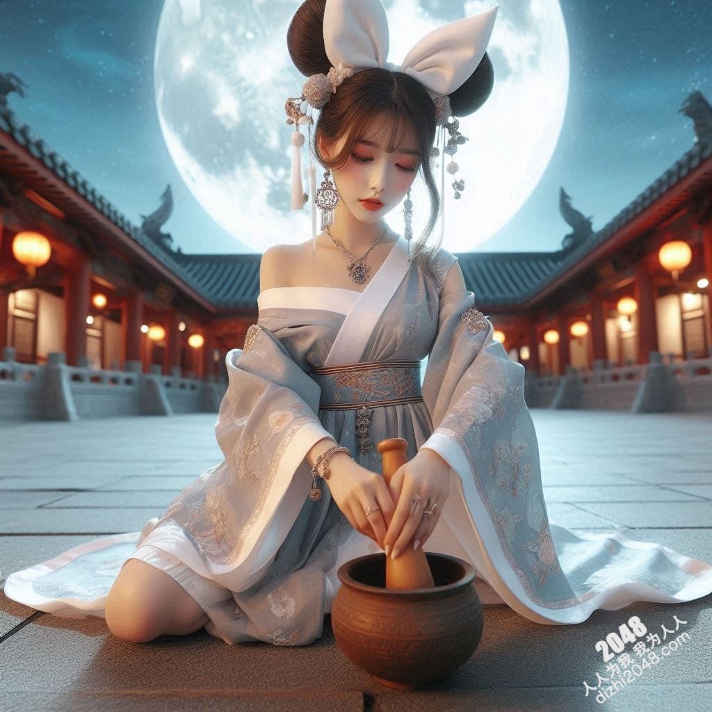月宫兔耳少女：云端邂逅，月光轻抚(12)