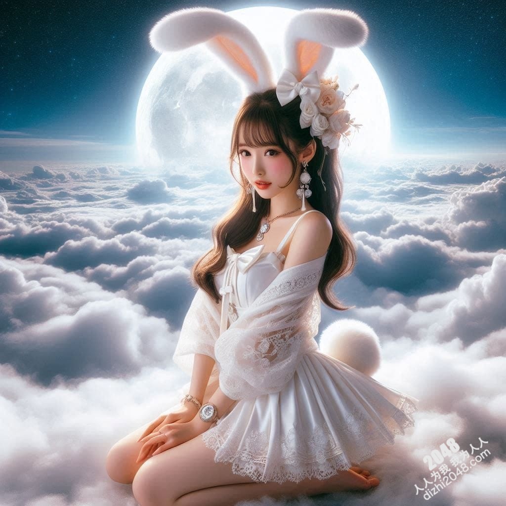 月宫兔耳少女：云端邂逅，月光轻抚(13)