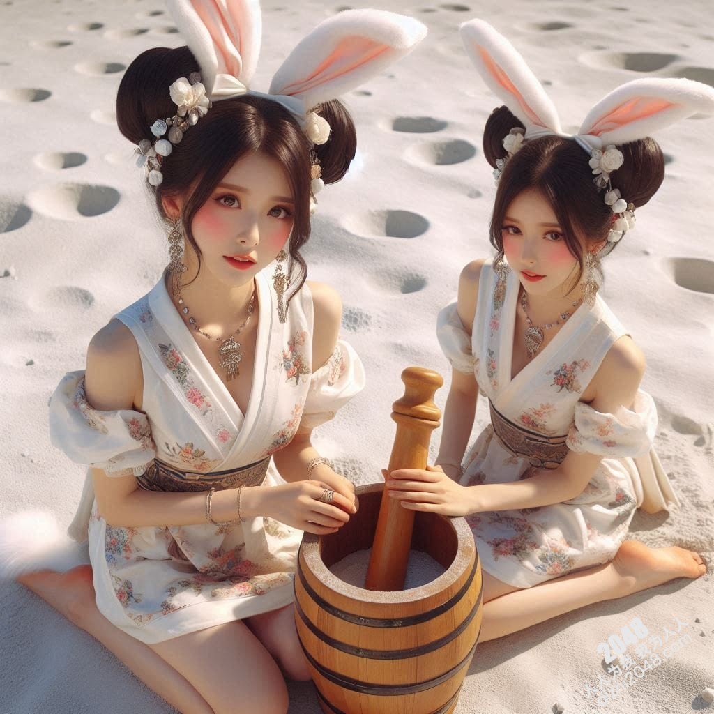 月宫兔耳少女：云端邂逅，月光轻抚(18)
