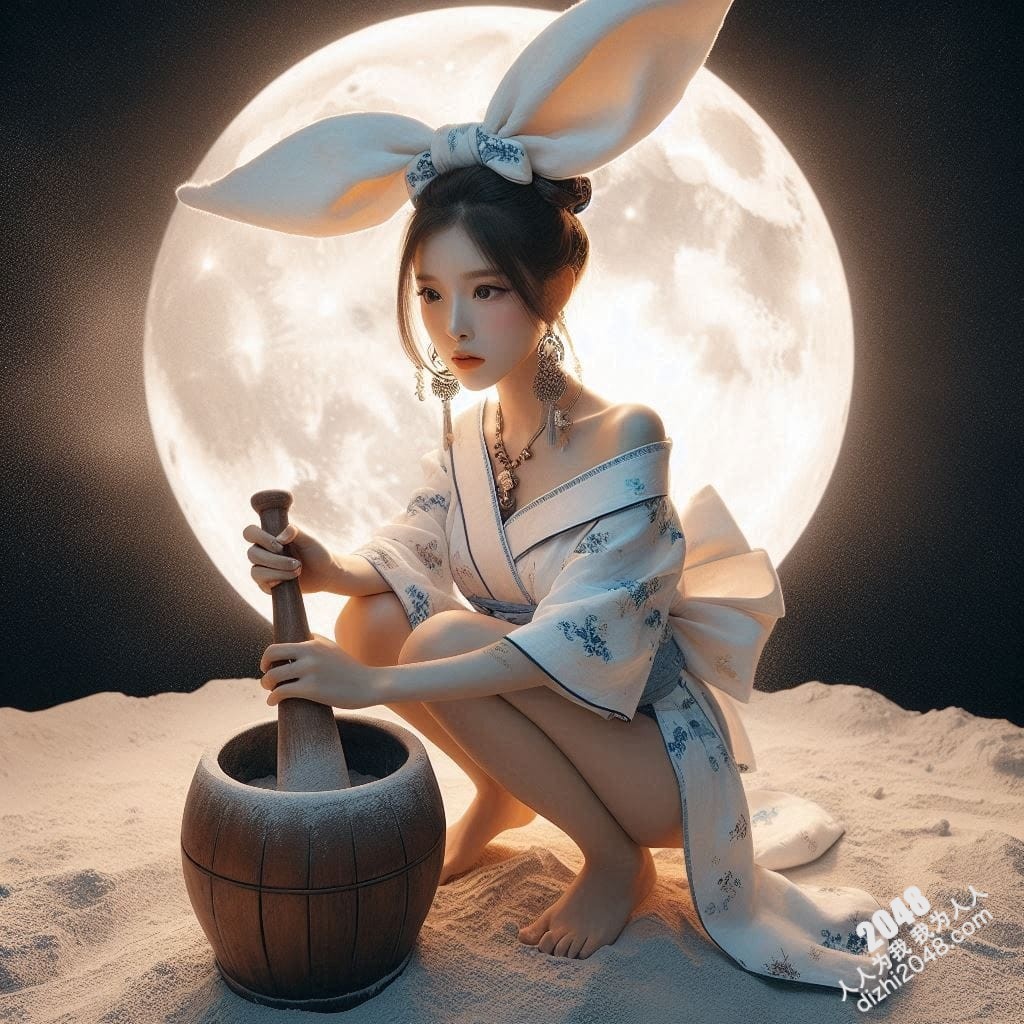 月宫兔耳少女：云端邂逅，月光轻抚(19)