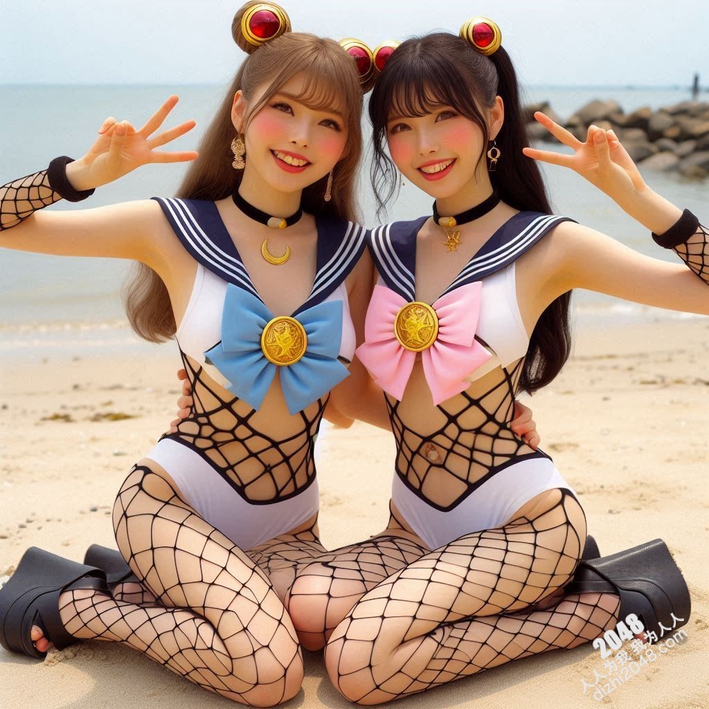 沙滩上的水手服诱惑：双胞胎女孩的夏日激情(6)