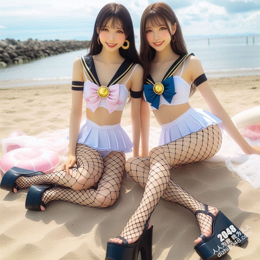 沙滩上的水手服诱惑：双胞胎女孩的夏日激情(11)