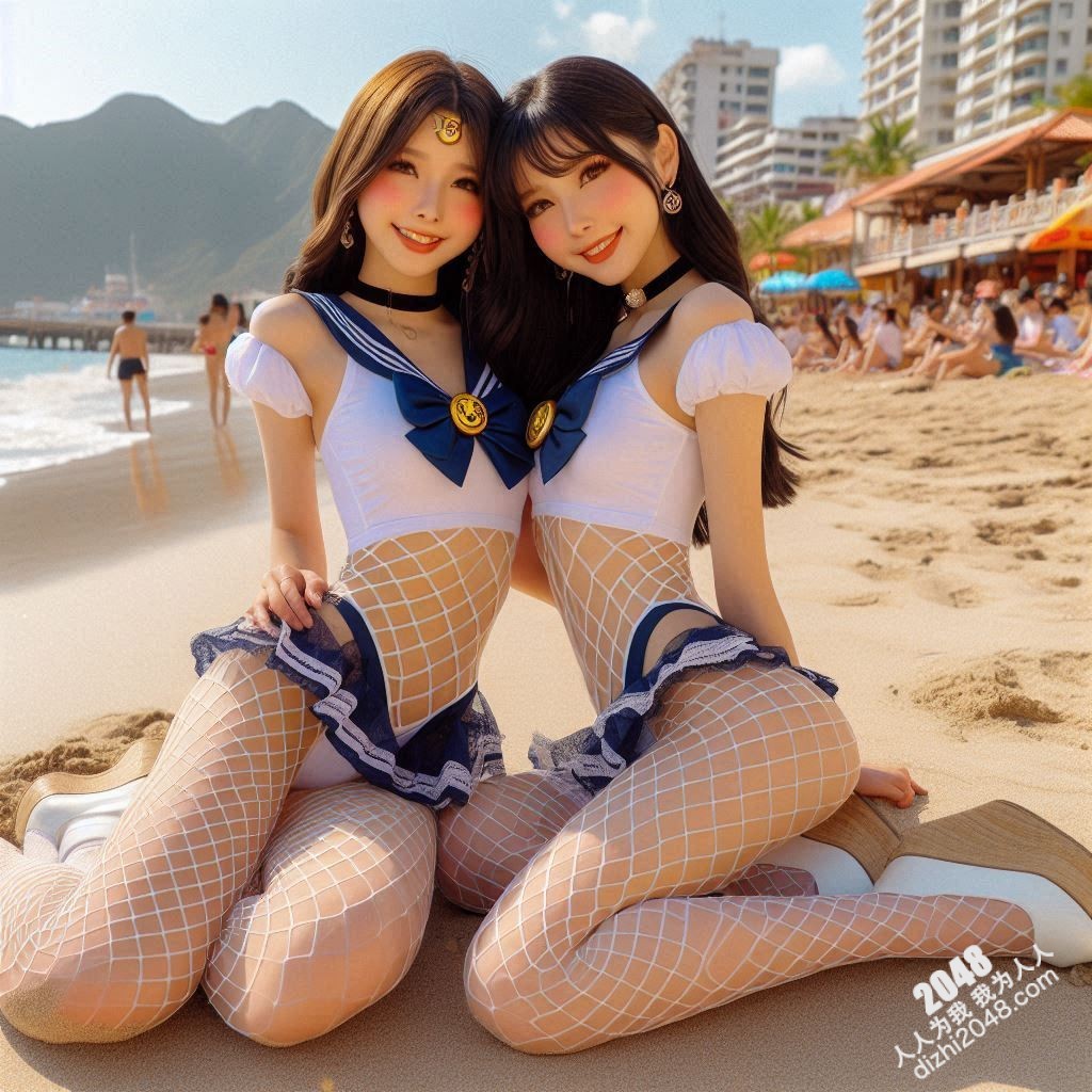 沙滩上的水手服诱惑：双胞胎女孩的夏日激情(14)