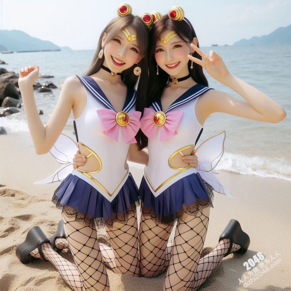 沙滩上的水手服诱惑：双胞胎女孩的夏日激情(17)