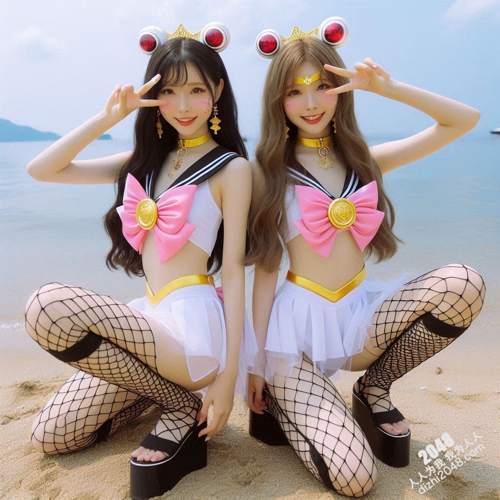 沙滩上的水手服诱惑：双胞胎女孩的夏日激情(25)