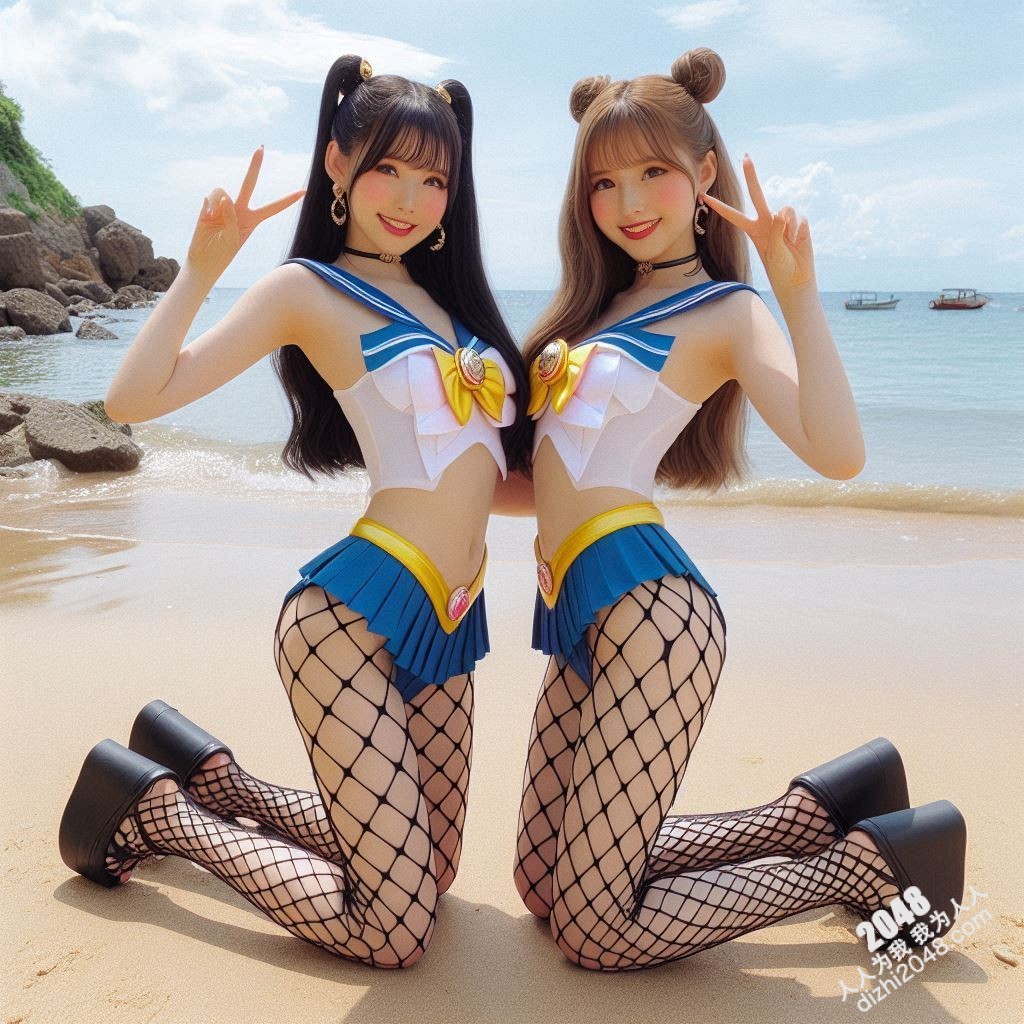 沙滩上的水手服诱惑：双胞胎女孩的夏日激情(31)