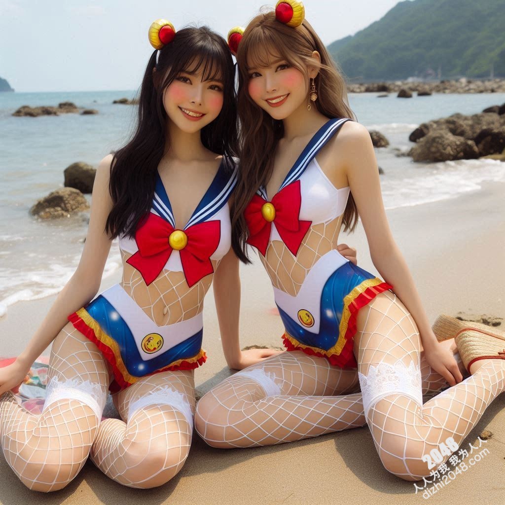 沙滩上的水手服诱惑：双胞胎女孩的夏日激情(32)